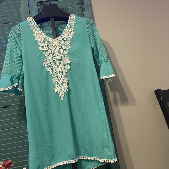 NEW! VINTAGE BLUE SHORT DRESS! NWT - Picture 2 of 2